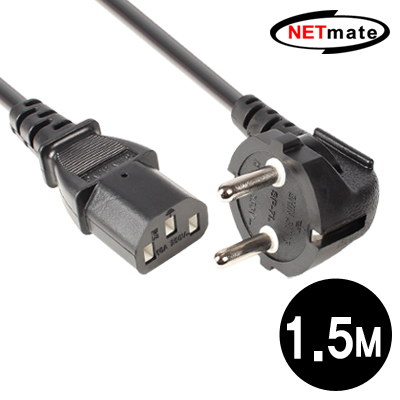 강원전자 넷메이트 220V 전용 3구 AC 파워 케이블 1.5m (블랙) NMP-SPC015