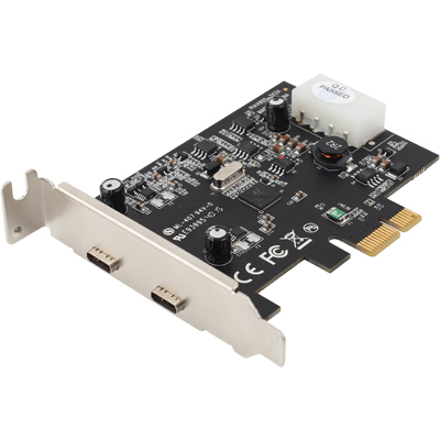 강원전자 넷메이트 USB3.1 Gen1 2포트 PCI Express 카드(Type C)(VIA)(슬림PC겸용) U-1440