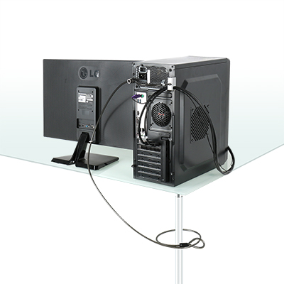 강원전자 넷메이트 컴퓨터 도난방지 와이어 잠금장치(키 타입/mm6.0mm/1.8m) NM-SLL08M