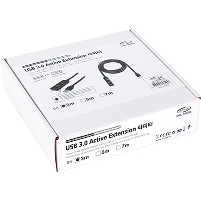 강원전자 넷메이트 USB3.0 리피터 3m (오렌지/전원 아답터 포함) CBL-302OR-3M