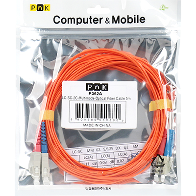 강원전자 PnK 광점퍼코드 LC-SC-2C-멀티모드 5m P362A