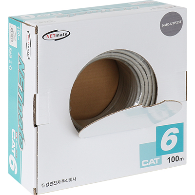 강원전자 넷메이트 CAT.6 UTP 케이블 100m (연선/그레이) NMC-UTP23T