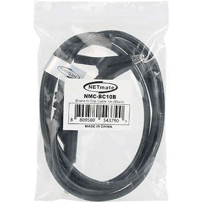 강원전자 넷메이트 바나나 플러그/잭 - 악어 클립 케이블 1m (블랙) NMC-BC10B