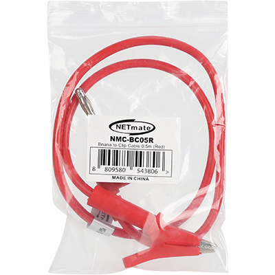 강원전자 넷메이트 바나나 플러그/잭 - 악어 클립 케이블 0.5m (레드) NMC-BC05R