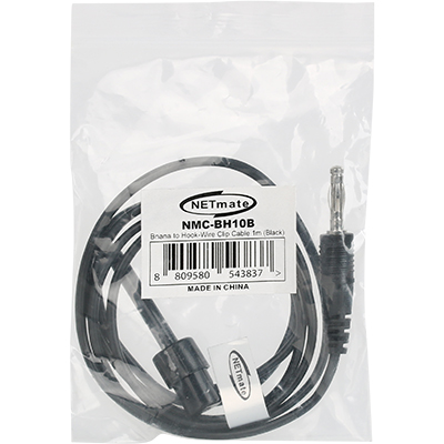 강원전자 넷메이트 바나나 플러그 - IC 후크 클립 케이블 1m (블랙) NMC-BH10B