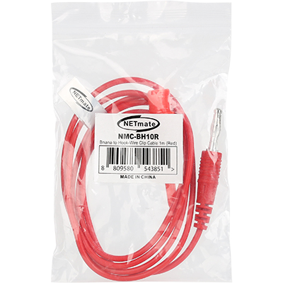 강원전자 넷메이트 바나나 플러그 - IC 후크 클립 케이블 1m (레드) NMC-BH10R