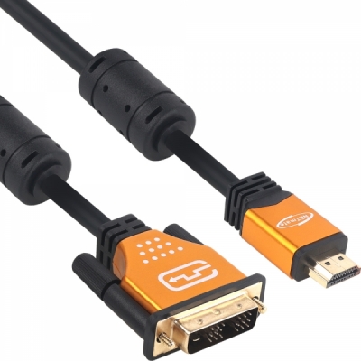 강원전자 넷메이트 HDMI to DVI Gold Metal 케이블 1m NM-HD01GZ