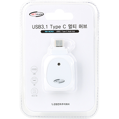 강원전자 넷메이트 USB3.1 Type C 2포트 2 in 1 멀티 허브 NM-MCR01
