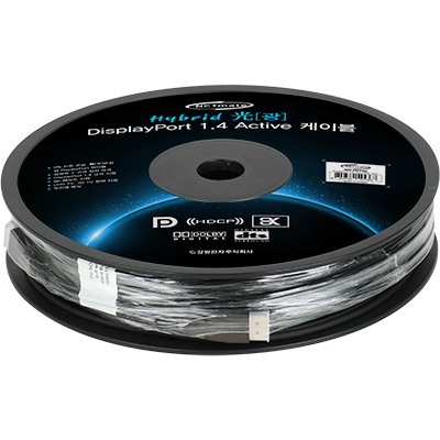 강원전자 넷메이트 8K 60Hz Hybrid 광 DisplayPort 1.4 Active 케이블(무전원) 100m NM-FD100