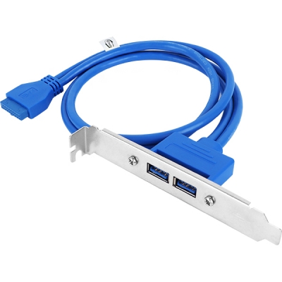 강원전자 넷메이트 USB3.0 2포트 브라켓 0.5m (LP브라켓 포함) NM-U302BL