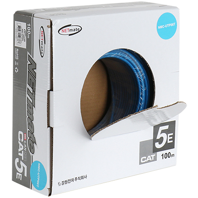 강원전자 넷메이트 CAT.5E UTP 케이블 100m (단선/블루) NMC-UTP06T