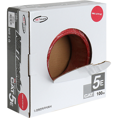 강원전자 넷메이트 CAT.5E UTP 케이블 100m (단선/레드) NMC-UTP18T