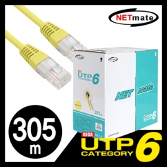 강원전자 넷메이트 CAT.6 UTP 케이블 305m (단선/옐로우) NMC-UTP25T