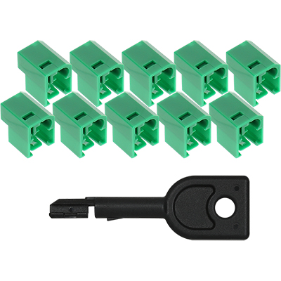 강원전자 넷메이트 랜(RJ-45) 케이블 잠금장치 세트(그린) NMT-2001GK