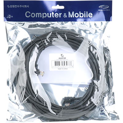강원전자 KW CAT.5E UTP 랜 케이블 15m (오른쪽 꺾임) KW515R