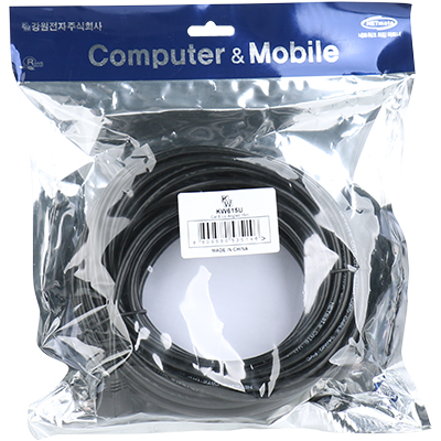 강원전자 KW CAT.6 UTP 랜 케이블 15m (위쪽 꺾임) KW615U