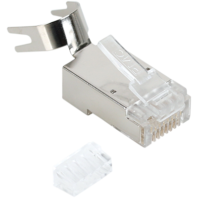 강원전자 플러그마스터 STP CAT.8 RJ-45 8P8C 플러그 - Three Prongs 핀(100개) P8-069-9