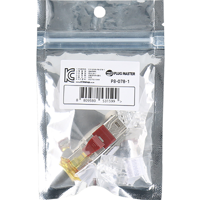 강원전자 플러그마스터 CAT.8 Toolless RJ-45 플러그(낱개/부트 타입) P8-078-1