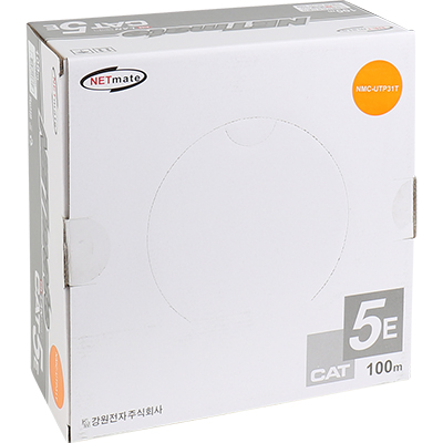 강원전자 넷메이트 CAT.5E UTP 케이블 100m (단선/오렌지) NMC-UTP31T