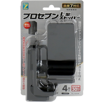 강원전자 프로세븐 지진 대비 전도 방지 스토퍼 (L형/30kg/블랙) PSL-N3404B