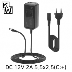 강원전자 KW 12V 2A SMPS 아답터(5.5x2.5mm/C:+) KW-A1220B(SK03T1-1200200W2)