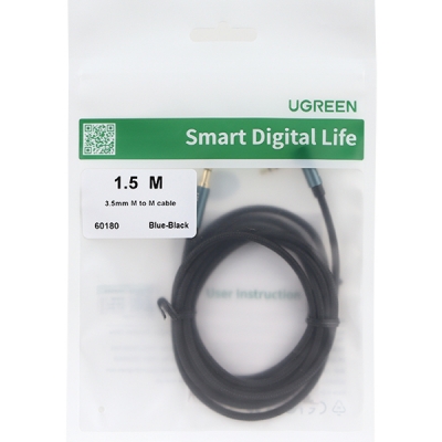 유그린 U-60180 스테레오 AUX 케이블 1.5m (90˚꺾임)