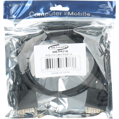 강원전자 넷메이트 RGB 3+9 모니터 케이블 1m (블랙) NM-PR01B