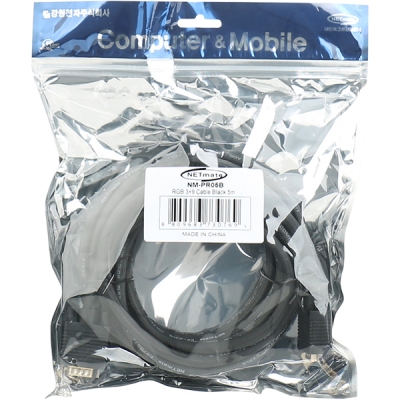 강원전자 넷메이트 RGB 3+9 모니터 케이블 5m (블랙) NM-PR05B