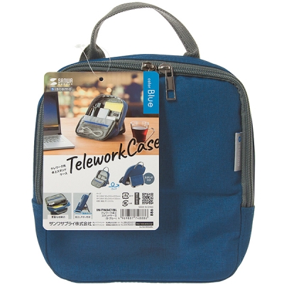 강원전자 산와서플라이 스탠드 파우치·미니가방(S/블루) IN-TWAC1BL
