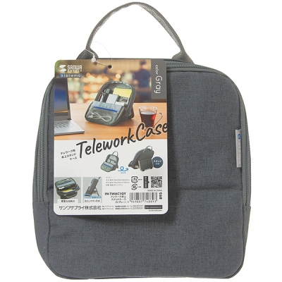 강원전자 산와서플라이 스탠드 파우치·미니가방(S/그레이) IN-TWAC1GY