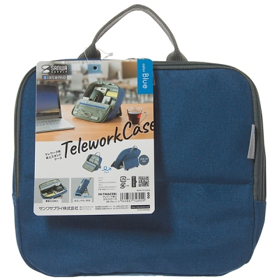강원전자 산와서플라이 스탠드 파우치·미니가방(M/블루) IN-TWAC2BL
