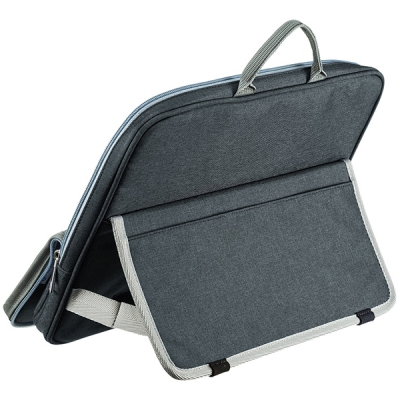 강원전자 산와서플라이 스탠드 파우치·미니가방(L/그레이) IN-TWAC3GY