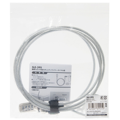 강원전자 산와서플라이 노트북 도난방지 와이어 잠금장치 (다이얼 타입/mm5.0mm/2m) SLE-39S