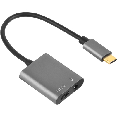 강원전자 넷메이트 USB-C to Audio(3.5mm) + PD 컨버터(이어폰 듀얼젠더) NM-TCS02