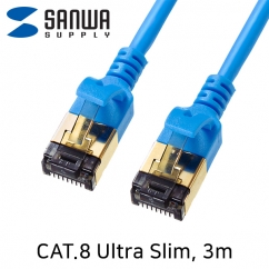 강원전자 산와서플라이 CAT.8 SSTP Ultra Slim 랜 케이블 3m KB-T8SL-03BL
