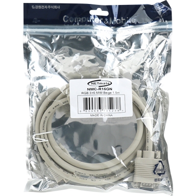 강원전자 넷메이트 RGB 3+6 모니터 케이블 1.5m (베이지) NMC-R15GN