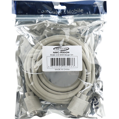 강원전자 넷메이트 RGB 3+6 모니터 케이블 5m (베이지) NMC-R50GN