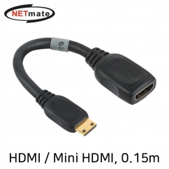 강원전자 넷메이트 HDMI / Mini HDMI 케이블 젠더 0.15m NMG002