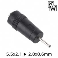 강원전자 KW 5.5x2.1 to 2.0x0.6mm 아답터 변환 잭 KW-DC01A