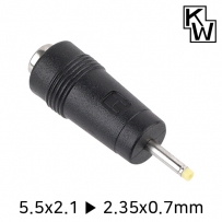 강원전자 KW 5.5x2.1 to 2.35x0.7mm 아답터 변환 잭 KW-DC02A
