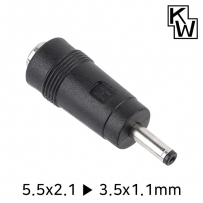 강원전자 KW 5.5x2.1 to 3.5x1.1mm 아답터 변환 잭 KW-DC06A
