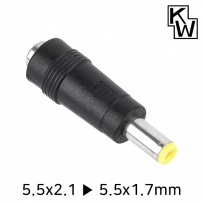 강원전자 KW 5.5x2.1 to 5.5x1.7mm 아답터 변환 잭 KW-DC15A