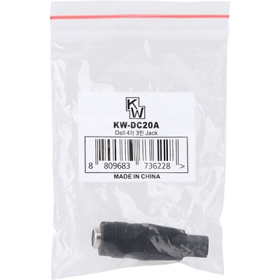강원전자 KW 5.5x2.1 to 4각 3핀 DELL 아답터 변환 잭 KW-DC20A
