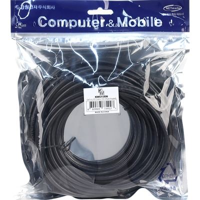 강원전자 KW CAT.6 UTP 랜 케이블 15m (오른쪽 꺾임) KW615RN