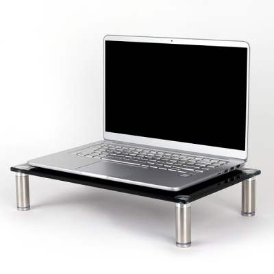 강원전자 넷메이트 다용도 강화유리 받침대(블랙/소) NM-GCD01BN