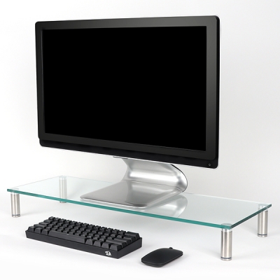 강원전자 넷메이트 다용도 강화유리 받침대(클리어/대) NM-GCD03N