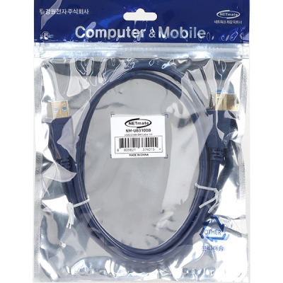 강원전자 넷메이트 USB3.0 AM-BM 케이블 1m (블루) NM-UB310DB