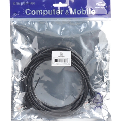 강원전자 KW CAT.5E UTP 랜 케이블 3m (오른쪽 꺾임) KW503RN