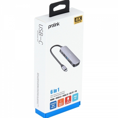 프로링크 USB3.0 Type C 6 in 1 멀티 허브 WG605A