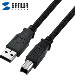 강원전자 산와서플라이 USB2.0 AM-BM 나일론메쉬 케이블 5m KU20-NM50K2